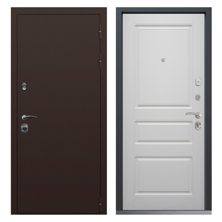 Входная дверь  Command Doors Браун 02 Белый матовый металлическая