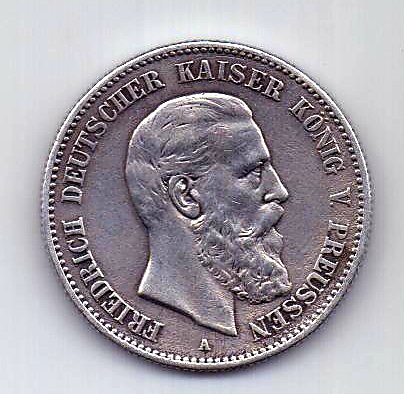 2 марки 1888 Пруссия Германия Редкость