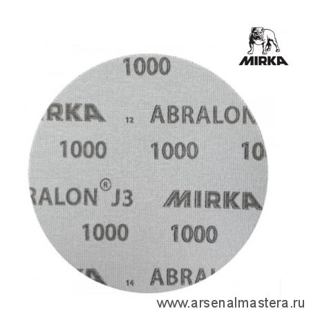 Новинка! Комплект 20 шт шлифовальный диск на тканевой поролоновой синтетической основе MIRKA  ABRALON J3 150 мм Р1000 8M030175