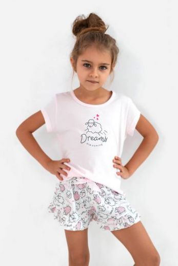 Пижама детская для девочек SENSIS Lamb, футболка и шорты, розовый