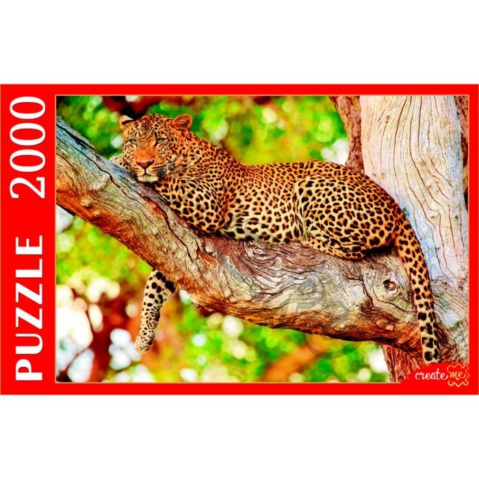 Пазл «Изящный леопард на дереве», 2000 элементов
