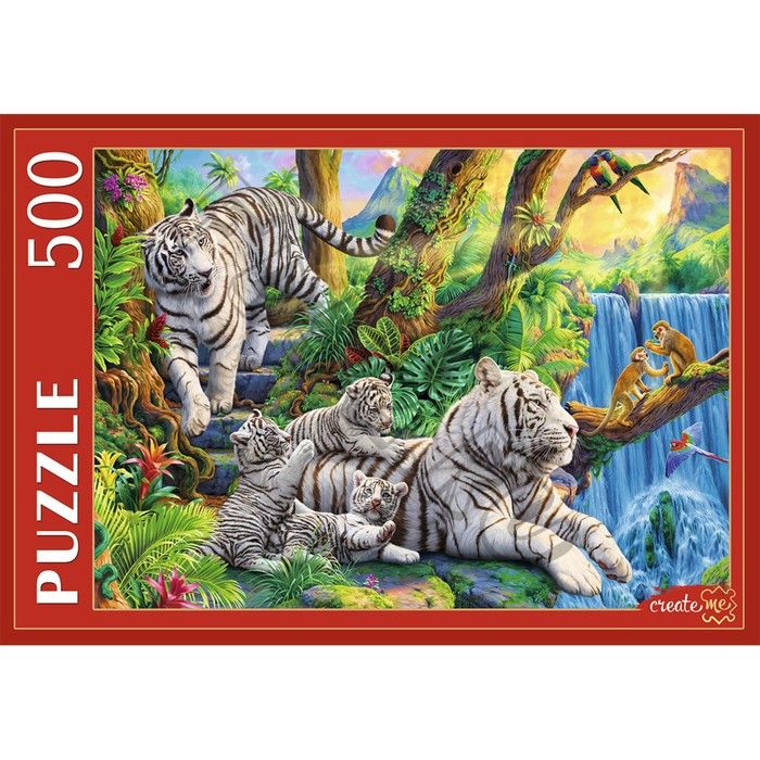 Пазл «Семья белых тигров», 500 элементов