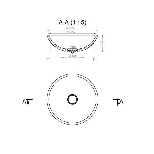 Раковина Holbi Demeter 1.02.016.11 круглой формы диаметром 41 см ФОТО