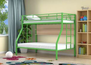 Двухъярусная кровать Милан Зеленый полка Дуб молочный