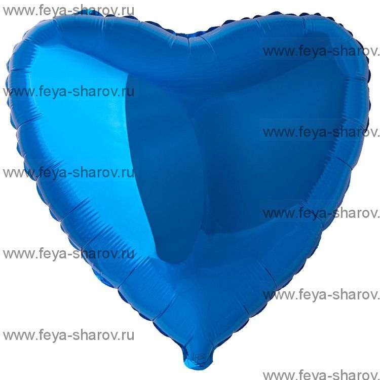 Шар Сердце синий 81 см