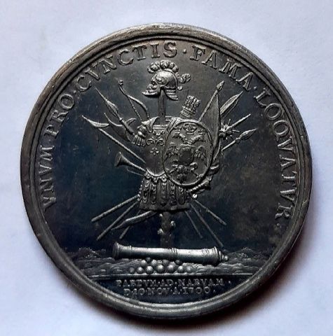 медаль 1700 Швеция Карл XII Победа над Россией RARE АUNC