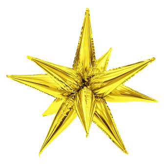 Звезда золотая составная шар фольгированный с воздухом (НЕ ЛЕТАЕТ!)
