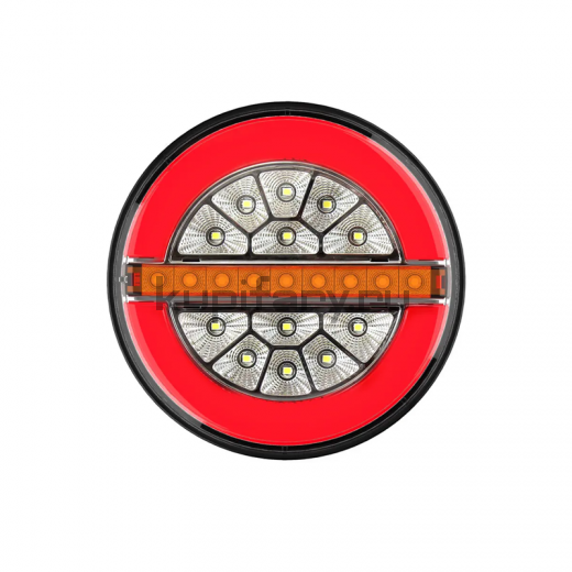 Левый задний светодиодный фонарь габариты, поворотники и задний ход на прицеп 140*140*34мм 10-30v 140108PDR-L-8KP