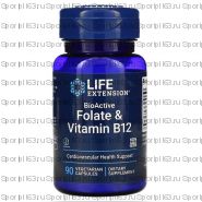 B - комплекс Life Extension BioActive Folate & Vitamin B12 90 caps