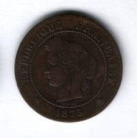 5 сантимов 1873 года К, Франция