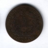 5 сантимов 1873 года К, Франция
