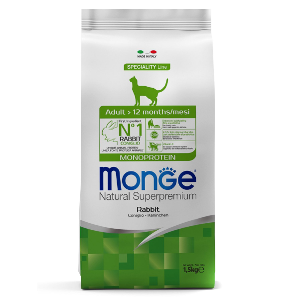 Сухой корм для кошек Monge Speciality Line Monoprotein Adult из кролика