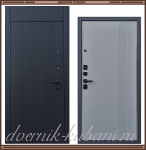 Входная металлическая дверь СЛИМ с фрамугой Чёрный софт / Светло-серый 110 мм Россия