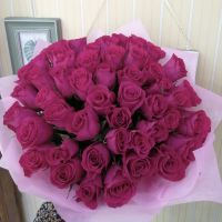 51 Розовая Роза (40)см в упаковке