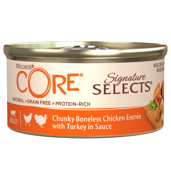 Влажный корм для кошек Core Signature Select кусочки в соусе из курицы с индейкой 79 гр