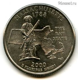США 25 центов 2000 P Массачусетс