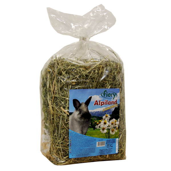 Наполнитель сено для грызунов Fiory Alpiland Camomile альпийское с ромашкой 500 гр
