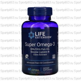 (Супер Омега-3 EPA/DHA Рыбий жир, Лигнаны Кунжута и экстракт Оливы) (60; 120 капсул)