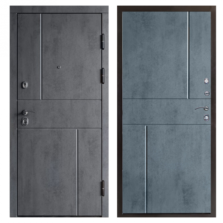 Входная дверь Termo-door  Вертикаль бетон Горизонт бетон темный