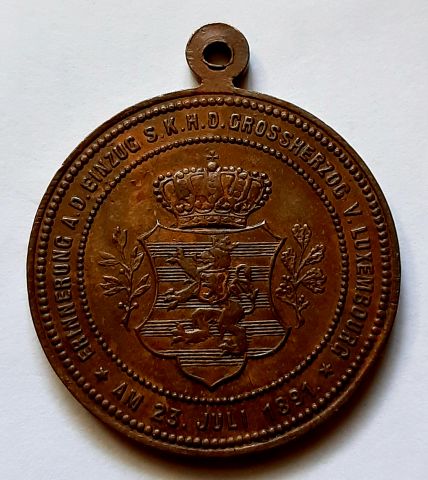 медаль 1891 Люксембург AUNC Редкость