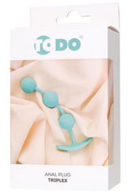 Анальные шарики для ношения Toyfa ToDo Triplex мятные, 14*2,5 см