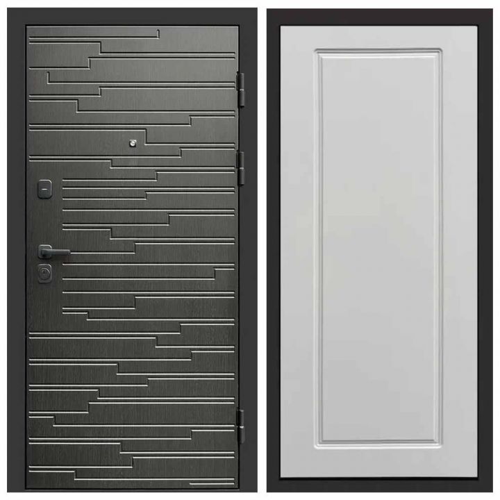 Входная дверь Termo-door Ривьера BLACK Гранд Белый Софт Металлическая
