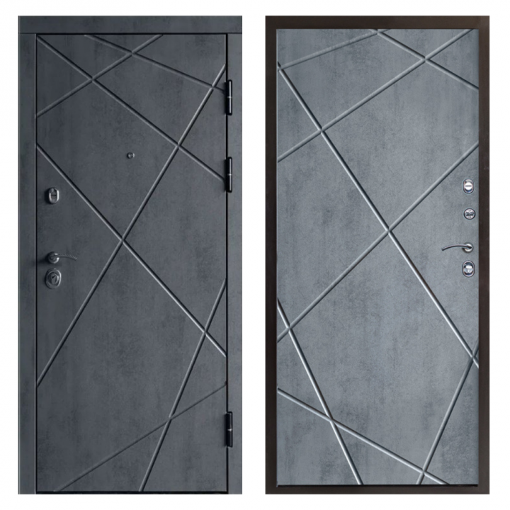 Входная дверь Termo-door  Лучи бетон Лучи бетон темный Металлическая