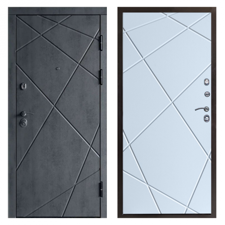 Входная дверь Termo-door  Лучи бетон Лучи белый Металлическая