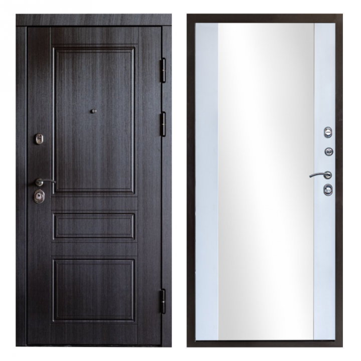 Входная дверь Termo-door  Орегон венге Зеркало белый софт