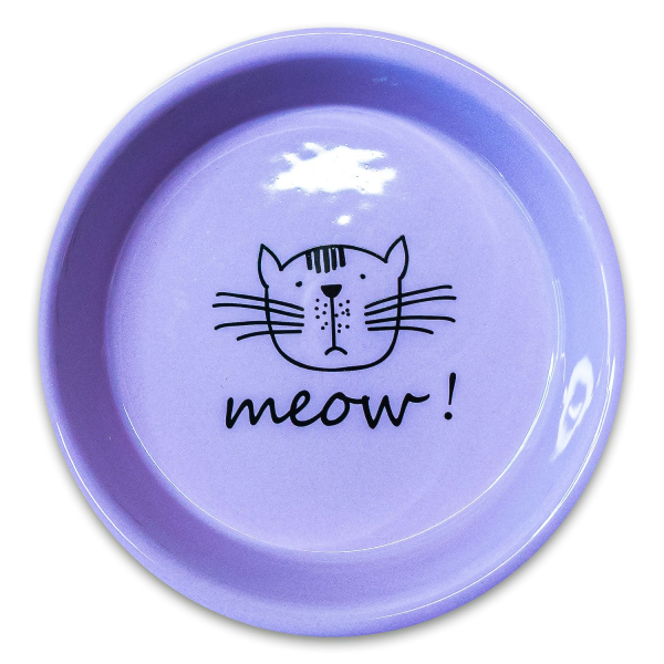 Миска для кошек Mr.Kranch MEOW сиреневая керамическая 200 мл
