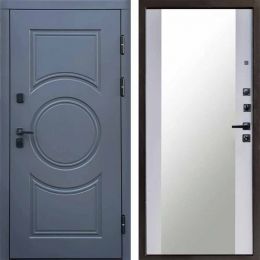 Входная дверь Termo-door Сфера Зеркало Белый софт Металлическая