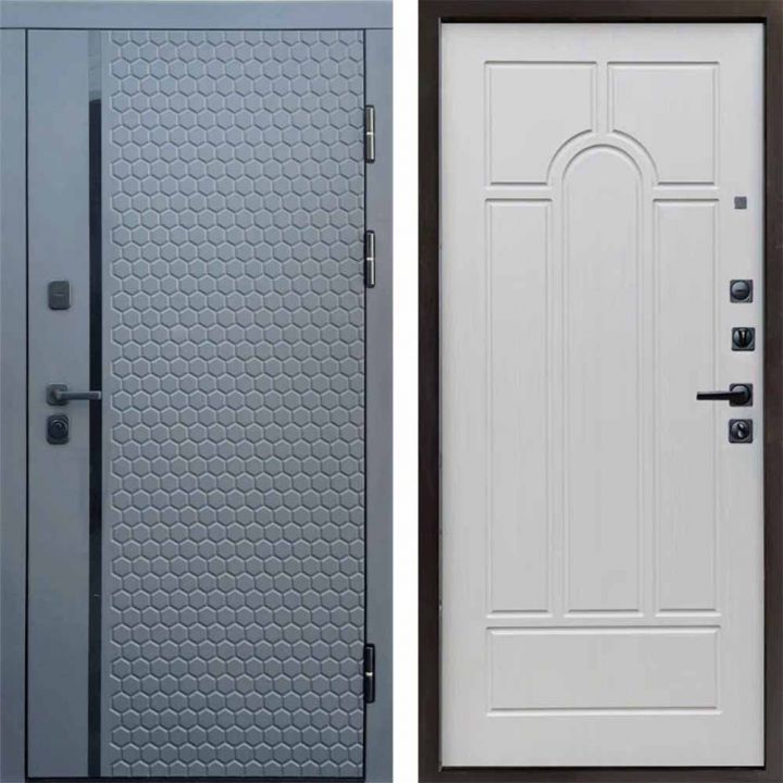Входная дверь Termo-door SIMPLE Графит Арка Лиственница Металлическая