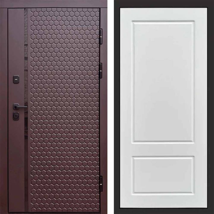 Входная дверь Termo-door SIMPLE Шоколад Марсель Белый Софт