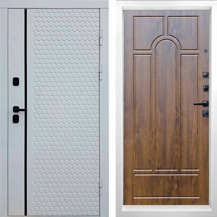 Входная дверь Termo-door SIMPLE WHITE Арка Дуб Металлическая