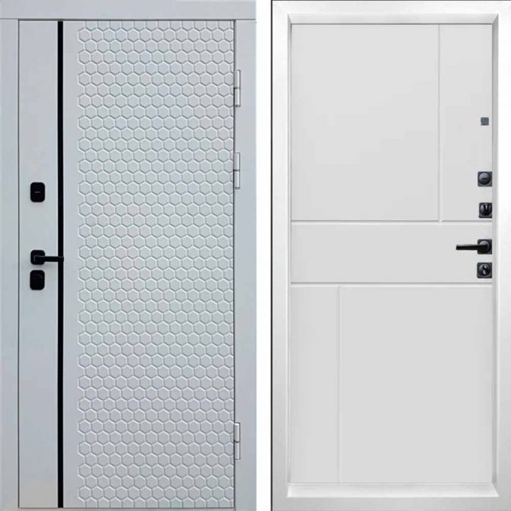 Входная дверь Termo-door SIMPLE WHITE Горизонт Белый софт Металлическая