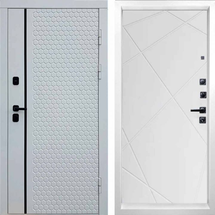 Входная дверь Termo-door SIMPLE WHITE Лучи Белый софт