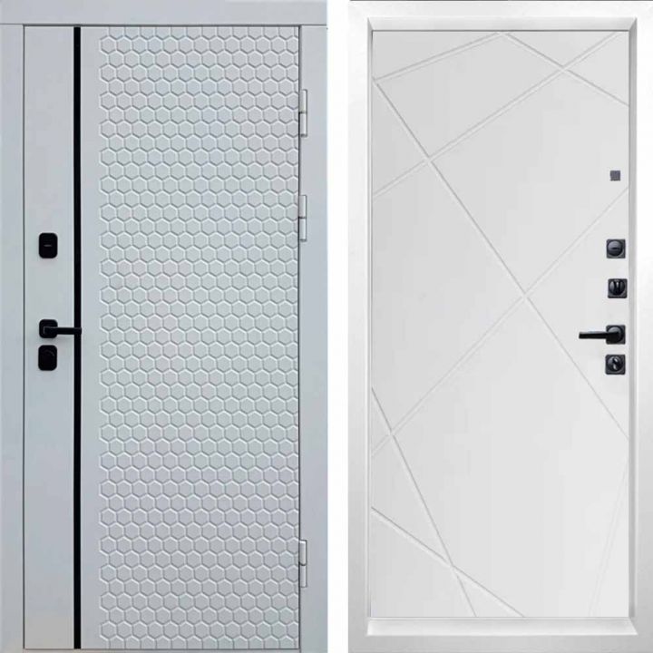 Входная дверь Termo-door SIMPLE WHITE Лучи Белый софт Металлическая
