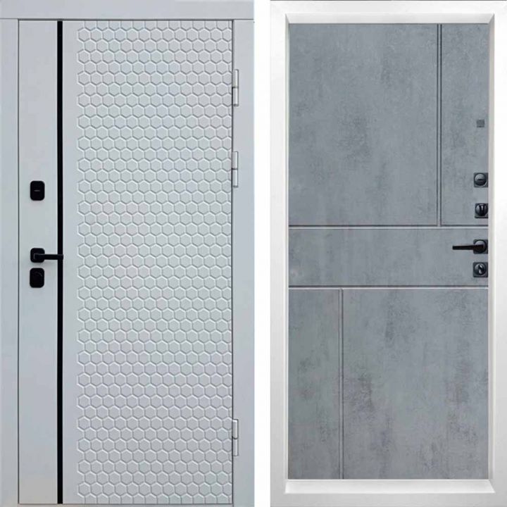 Входная дверь Termo-door SIMPLE WHITE Горизонт Бетон темный