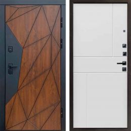 Входная дверь Termo-door Геометрия Горизонт Белый софт Металлическая