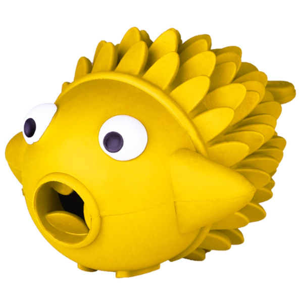 Игрушка для собак Mr.Kranch Рыба-ерш желтая с ароматом сливок 12 см