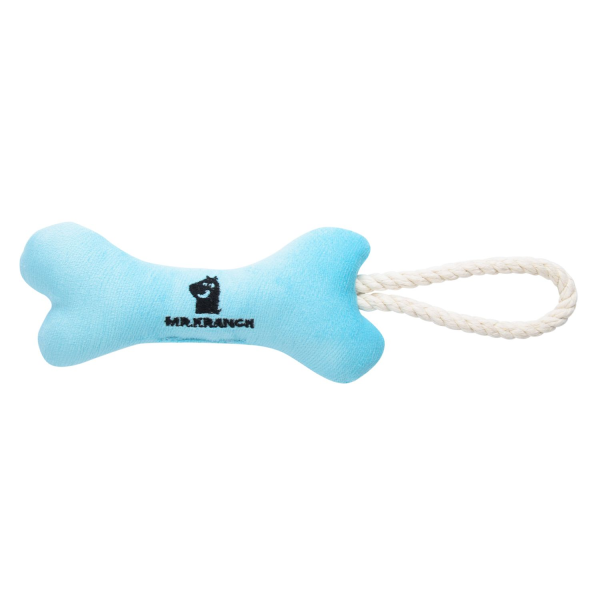 Игрушка для собак Mr.Kranch Косточка с канатом нежно-голубая 31х9х4 см