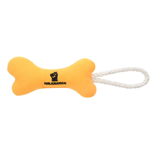Игрушка для собак Mr.Kranch Косточка с канатом желтая 31х9х4 см