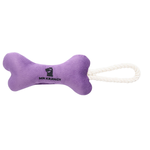 Игрушка для собак Mr.Kranch Косточка с канатом фиолетовая 31х9х4 см