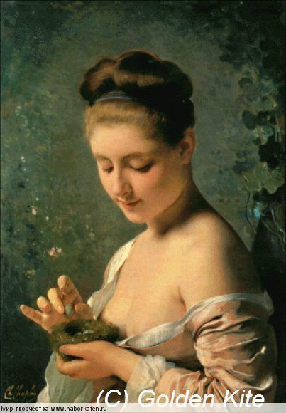 Набор для вышивания "1204 Young Woman with a Dove"