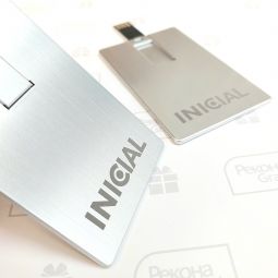 металлические флешки визитки с логотипом