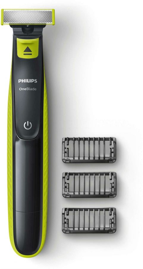 Триммер Philips OneBlade QP2520/20, чёрный/салатовый