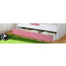 Ящик для кровати "Радуга" (Матрешка), белый/розовый