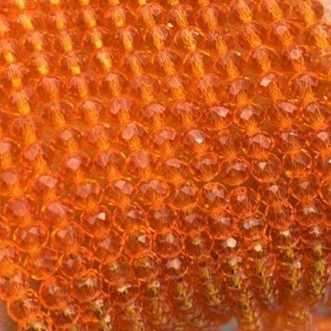 фото Бусины граненые Рондель (стекло) на нити цвет № 37 оранжевый Разные размеры (LSR-37)