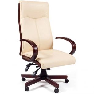 Кресло CHAIRMAN 411/beige для руководителя, экокожа, цвет бежевый