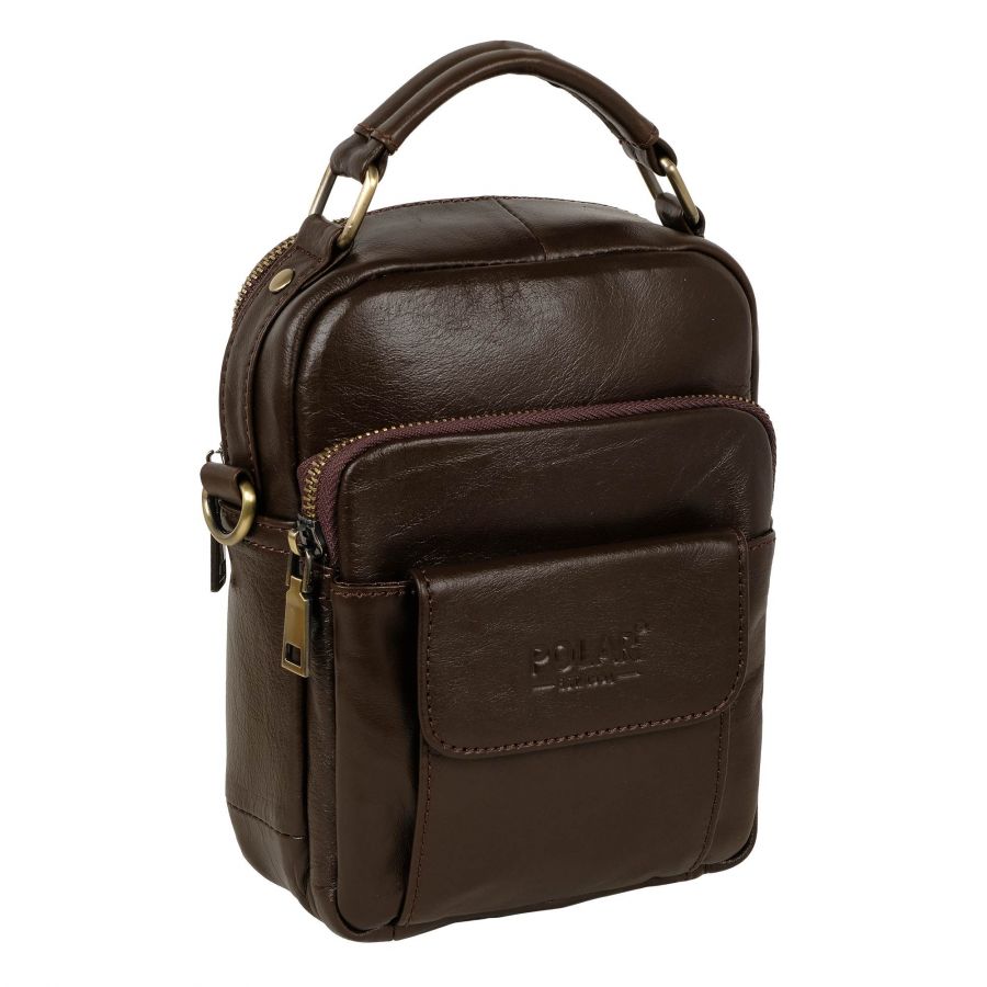 Мужская кожаная сумка 5091 коричневая (Коричневый) POLAR S-4617835091231